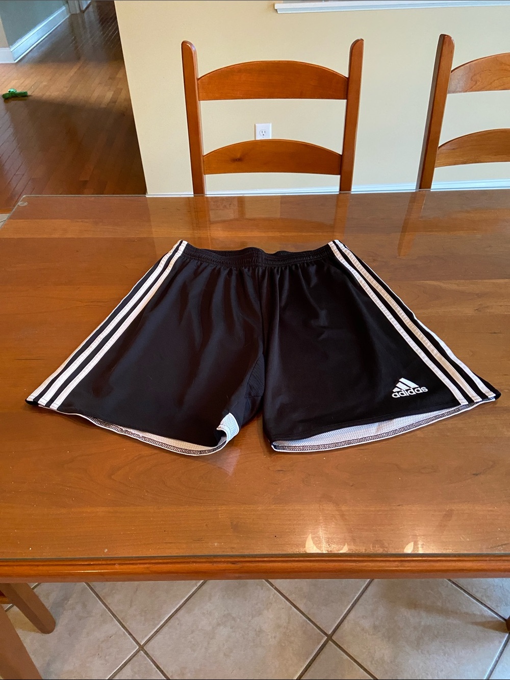 adidas Black Shorts with White Triple Stripes